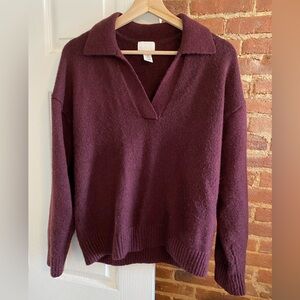 H&M Fine Knit Collared Polo Sweater
